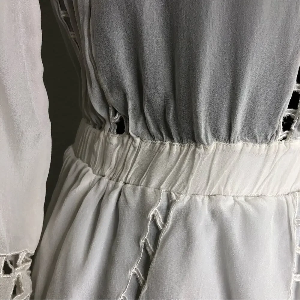 Tularosa Orsen white cutout embroidered dress size XS